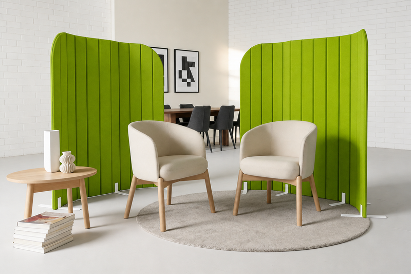 StrataCurve fabric colour options for acoustic room divider green colour