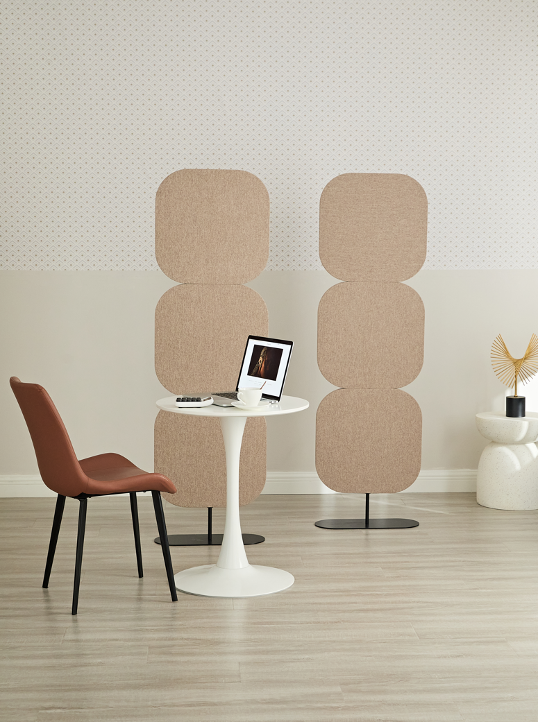 Totem acoustic divider screens set of 3 in modern office setting
