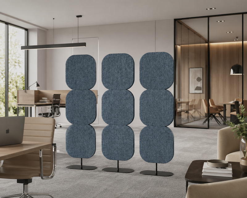 freestanding acoustic panel divider set of 3 for office privacy