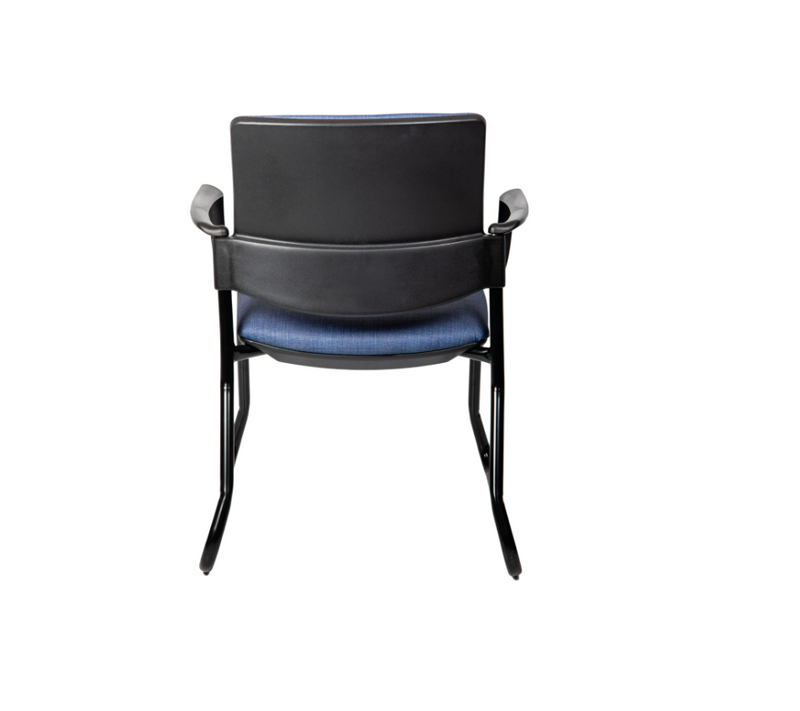 AFRDI rated Venice Linea reception chair with sled base and fabric upholstery