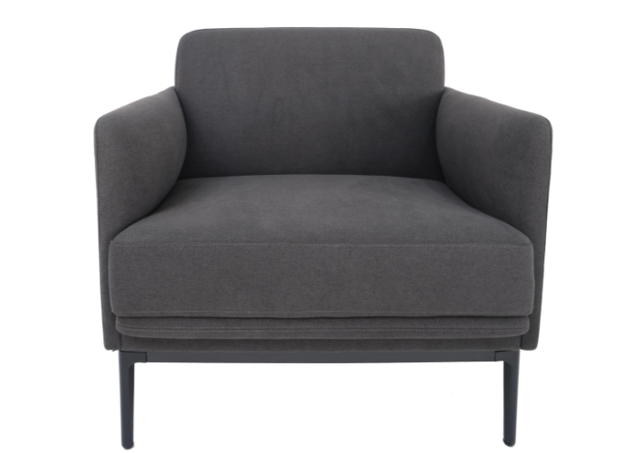 Office lounge chair with aluminium legs and soft PU upholstery