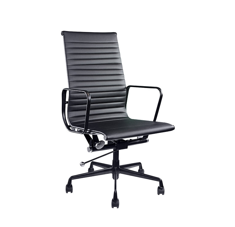 Bruno High Back Executive Chair in black PU upholstery