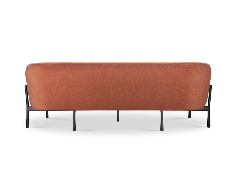 Rear view of Cosmos 3 seater lounge showing black frame and full width