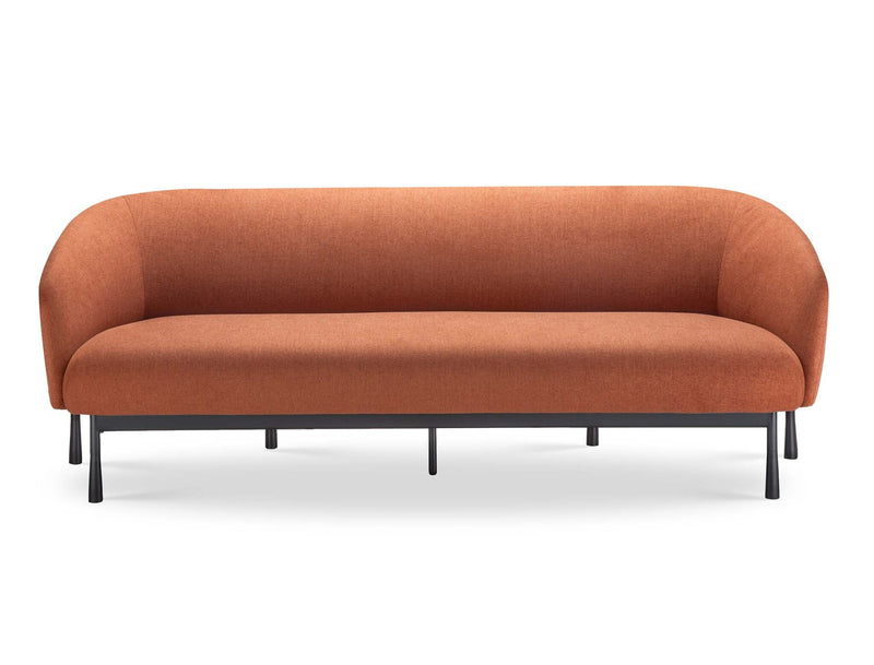 Rapidline Cosmos 3 seater lounge in Rust fabric front view