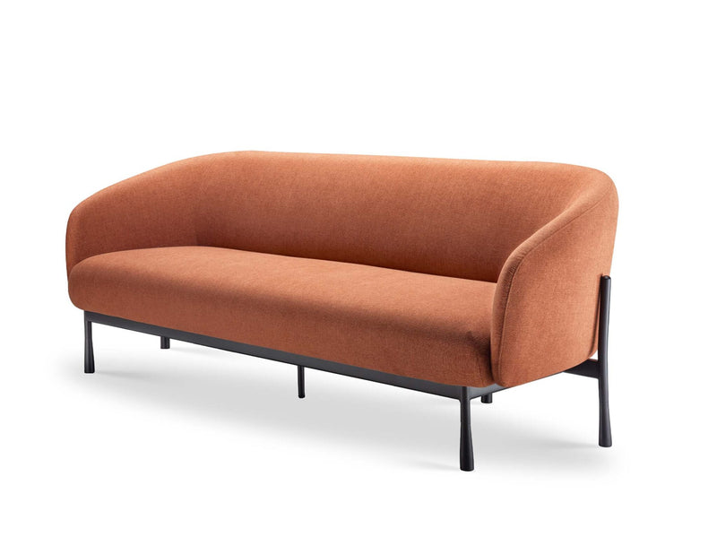 Cosmos 3 seater commercial reception sofa angled view with black frame