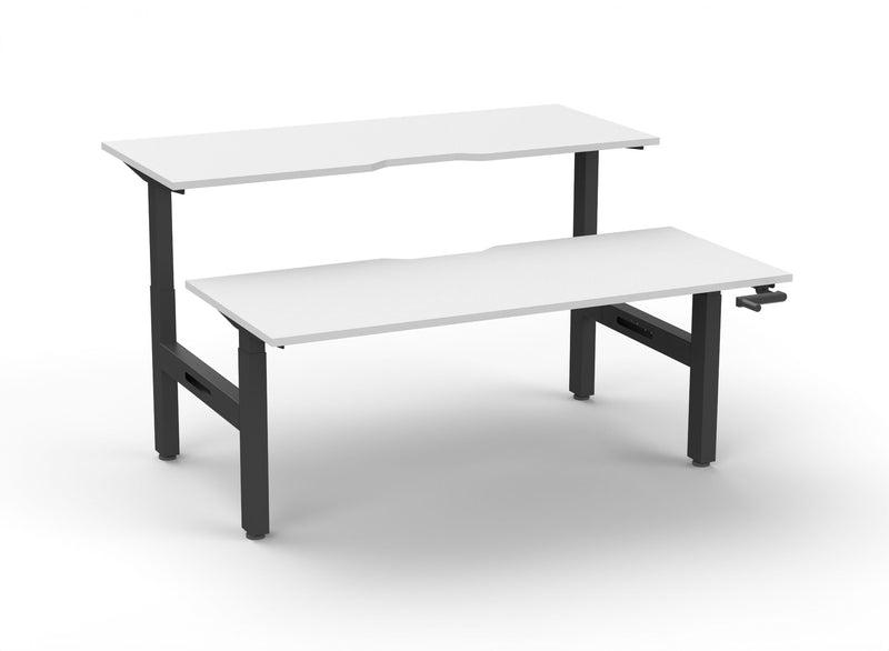 Boost Crank Back To Back Workstation with white top and black frame