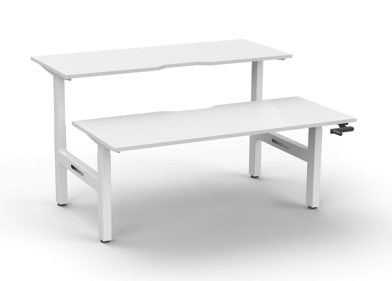 Boost Crank Back To Back Workstation with white top and white frame