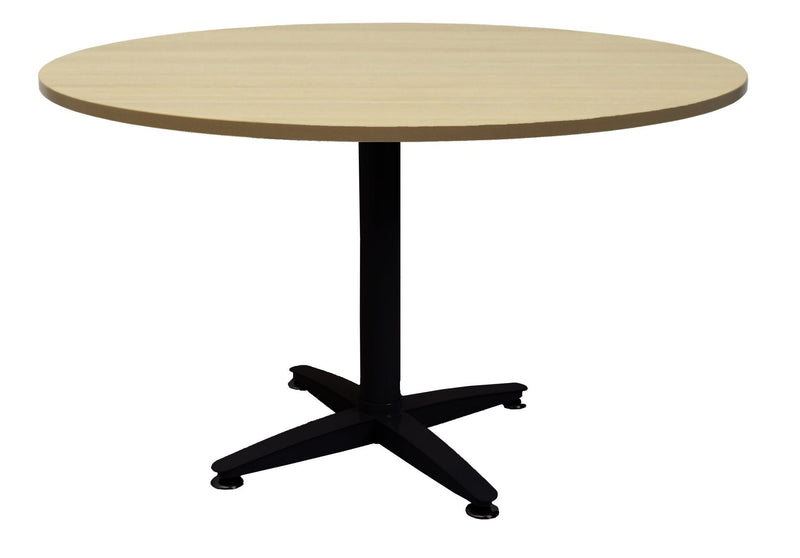 oak top black base 4 star round table