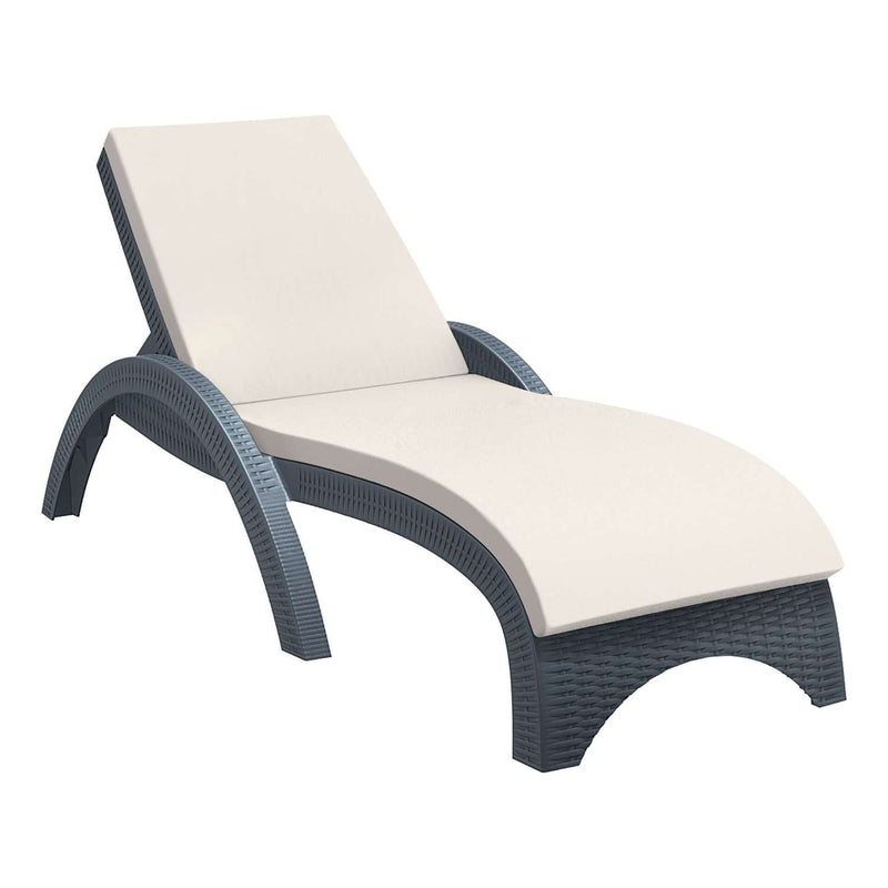 Siesta Fiji anthracite sun lounger with beige cushion