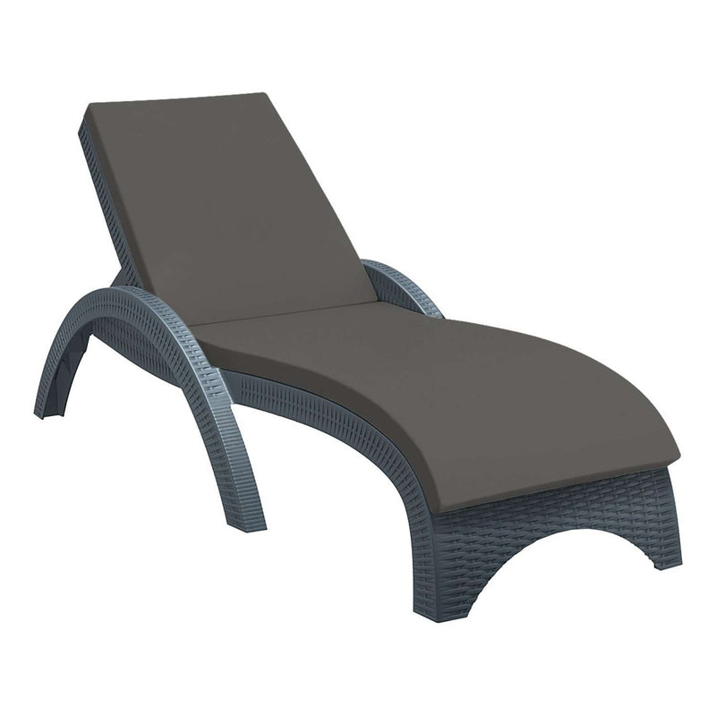 Siesta Fiji anthracite sun lounger with dark grey cushion