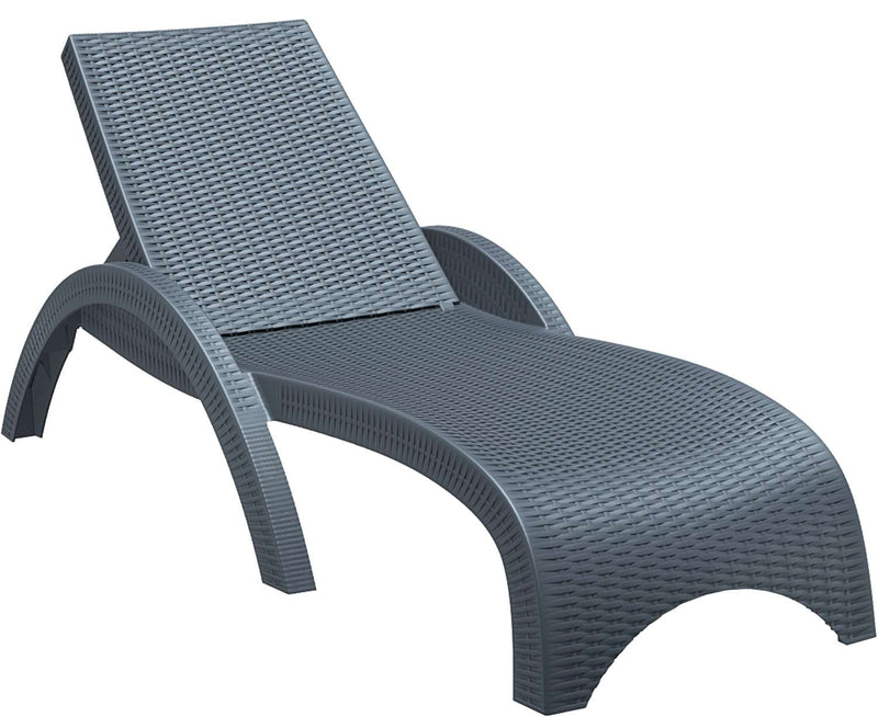 Siesta Fiji anthracite commercial sun lounger without cushion