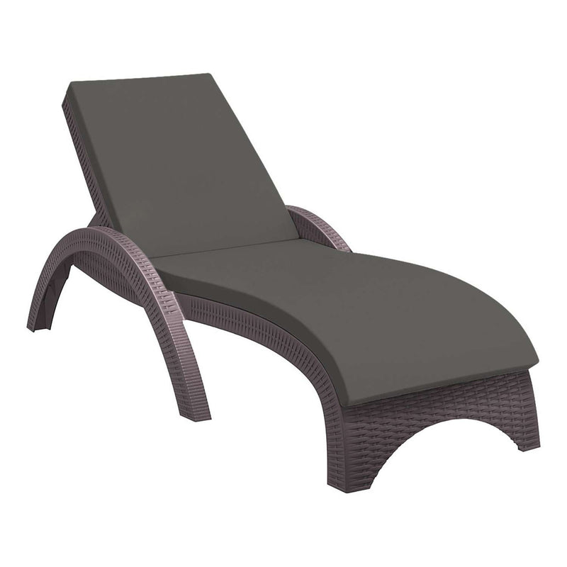Siesta Fiji chocolate sun lounger with dark grey cushion
