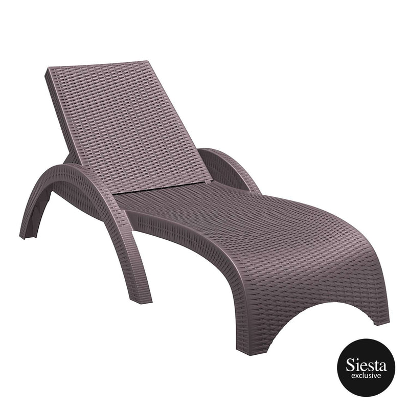 Siesta Fiji chocolate commercial sun lounger without cushion