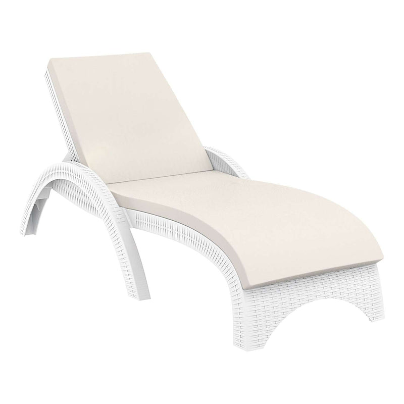 Siesta Fiji white sun lounger with beige cushion