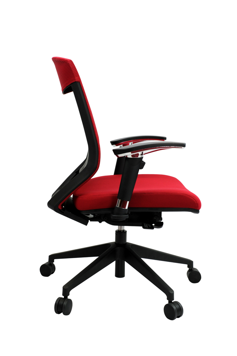 Style ergonomic Mesh Chair red colour side view
