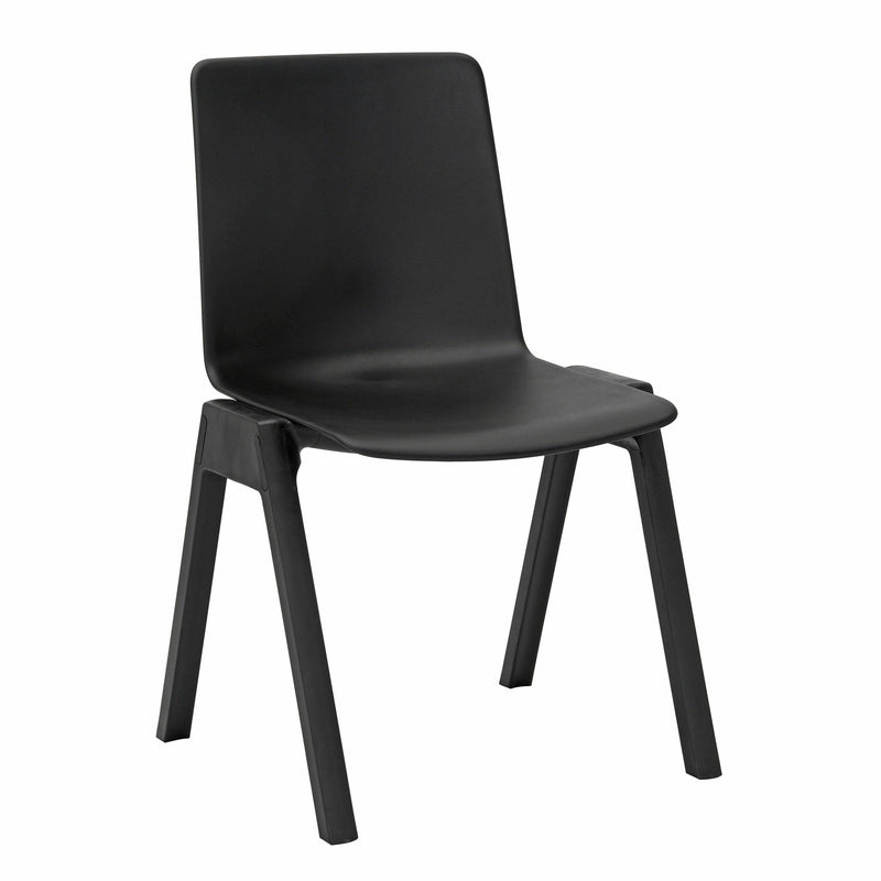 Academy Stacking Chair black shell side view showing seat profile