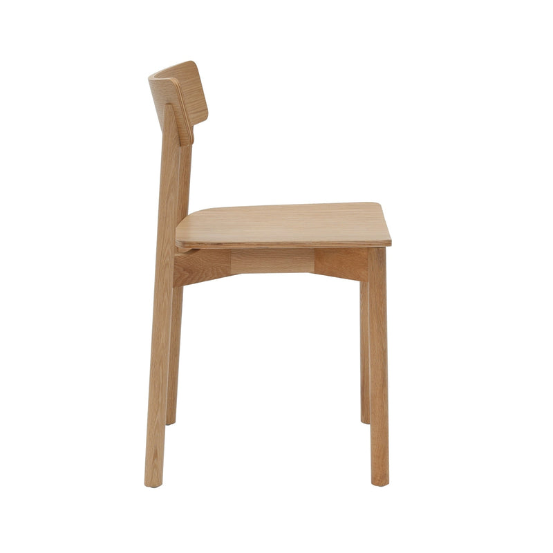 Arlo Chair American Oak rear angled view with timber backrest