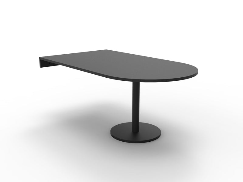 Estilo D End Table black melamine top with black disc base