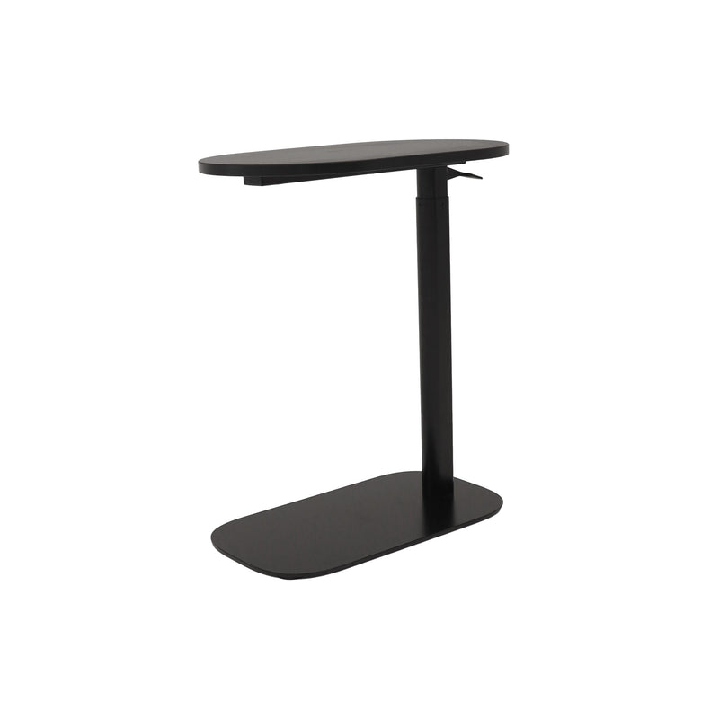 EOS Height Adjustable Side Table black melamine top with black frame