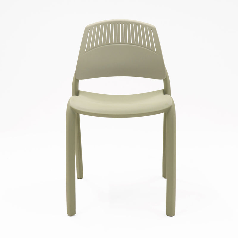 Flexi Stacking Chair with Backrest in matching green seat and back