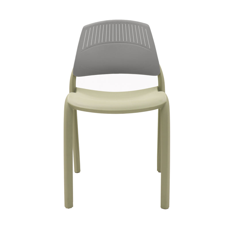 Flexi Stacking Chair with Backrest in green and grey finish