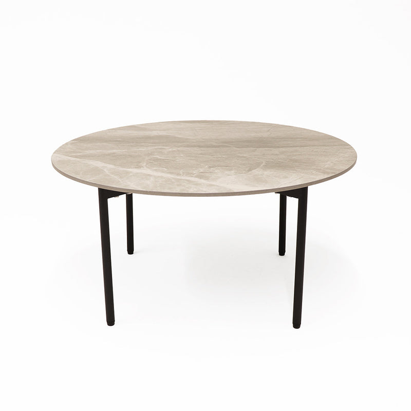 Nido Stone Medium Round Coffee Table angled view showing round stone top