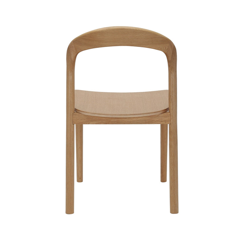 Nodo Chair American Oak detail view of natural oak construction