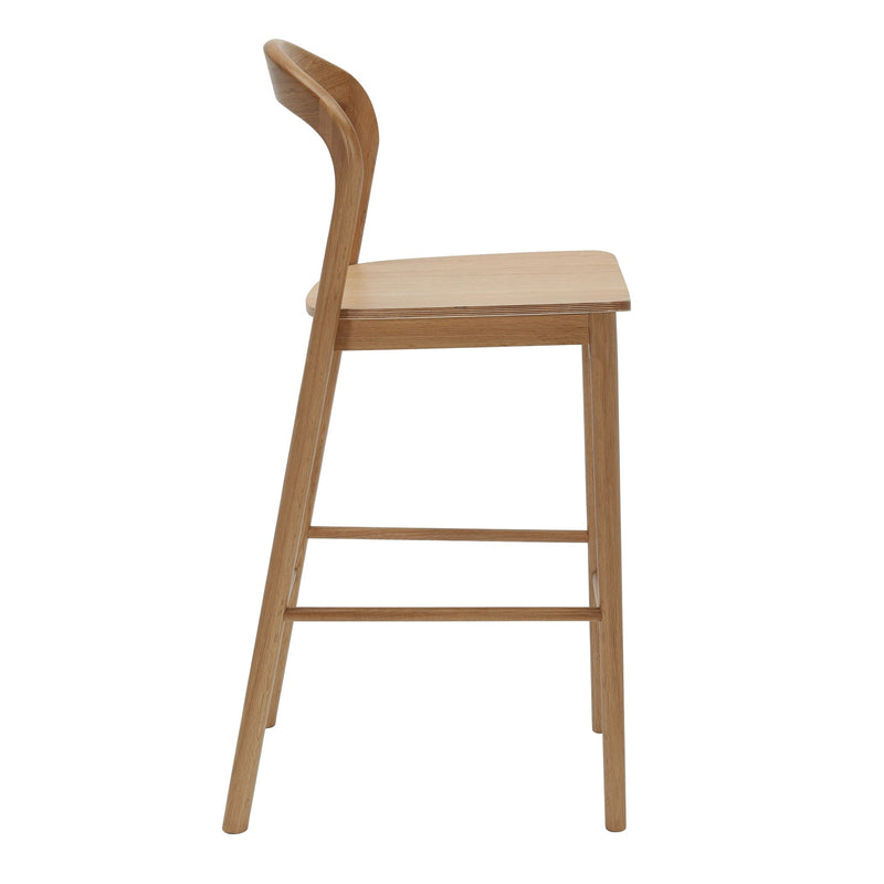 Nodo High Stool American Oak side view for counter height seating