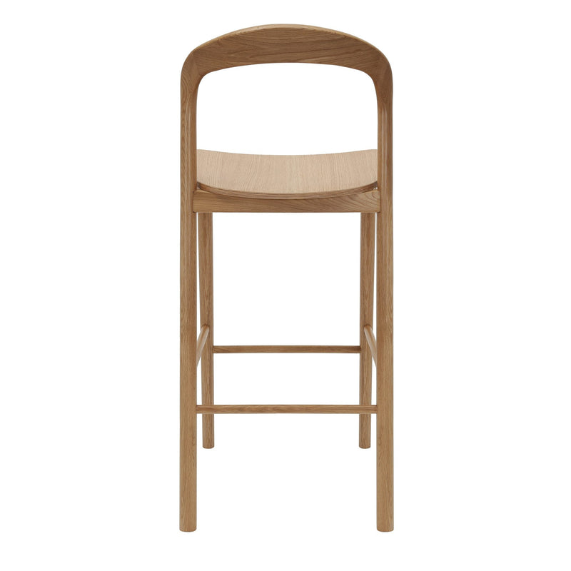 Nodo High Stool American Oak detail view of natural oak construction