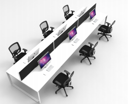 Double Sided Workstations with Screens - 6 person workstation - Four Person workstation - pimp-my-office-au