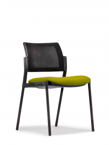 Altus Side Chair stackable visitor chair with upholstered seat and mesh back