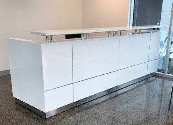 Hugo Plus Reception Desk Gloss White Counter - Reception Counters 