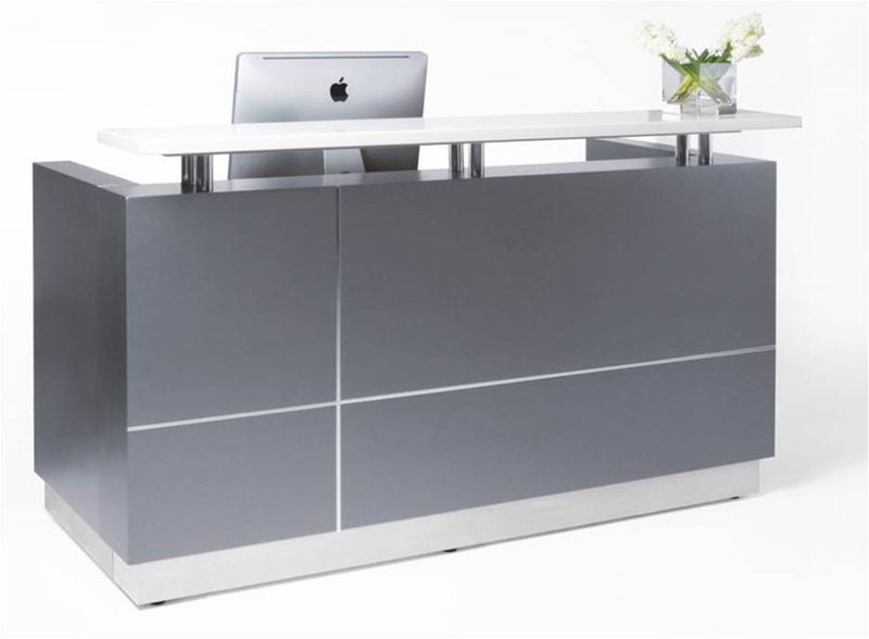 Hugo Metallic Grey Reception Counter - Best Reception Desk