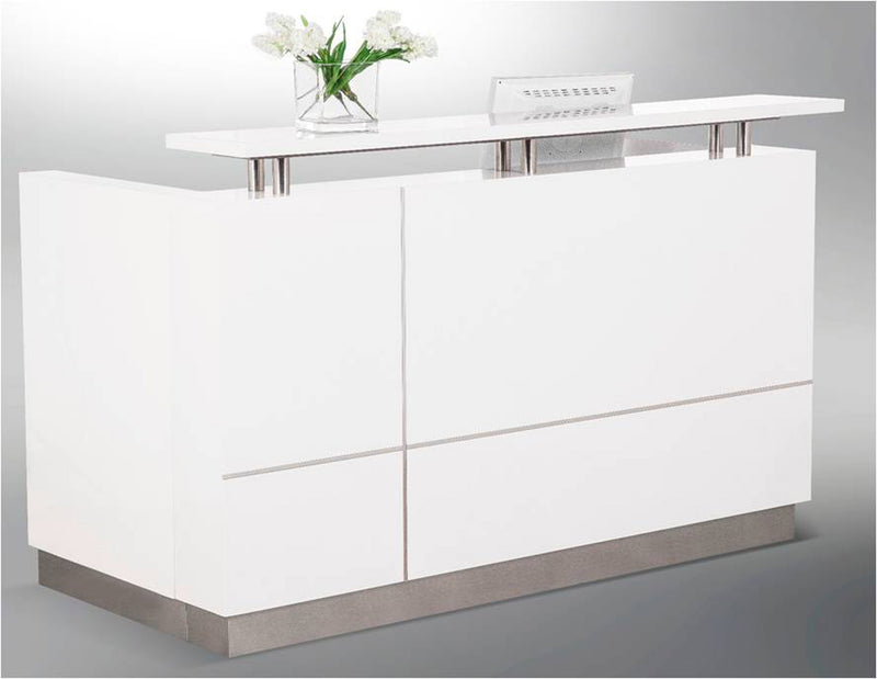 Hugo Gloss White Reception Counter - Reception desks