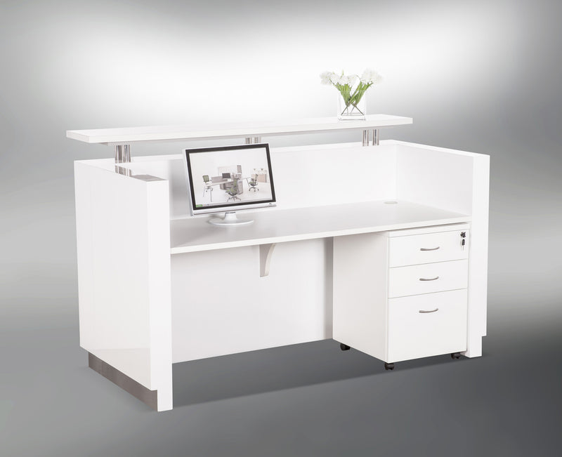 Hugo Gloss White Reception Counter - Cheap Reception desk