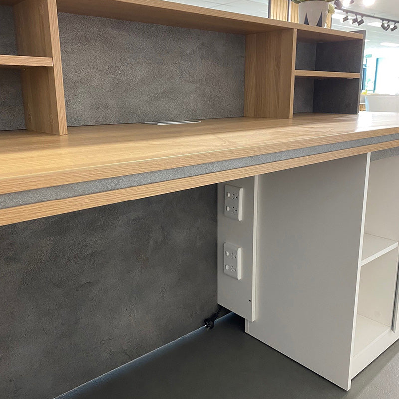 JARIN Reception Desk 2.4M Left Panel - Carbon Grey & White Colour