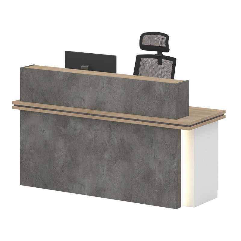 JARIN Reception Desk 1.8M Right Panel - Carbon Grey & White Colour