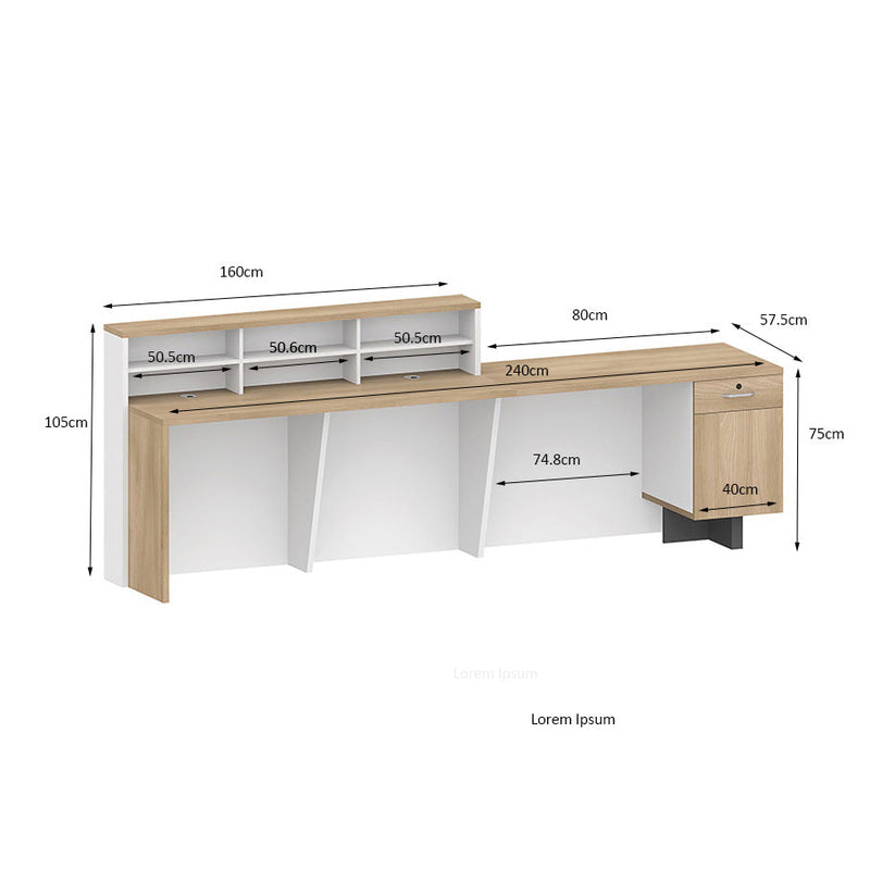 HELMER Reception Desk 2.4M Left Panel