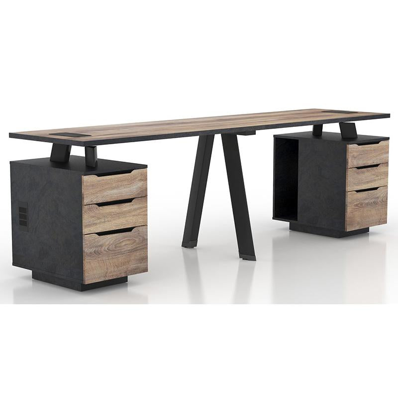 ARTO 2 Person Workstation with 2 Cabinets