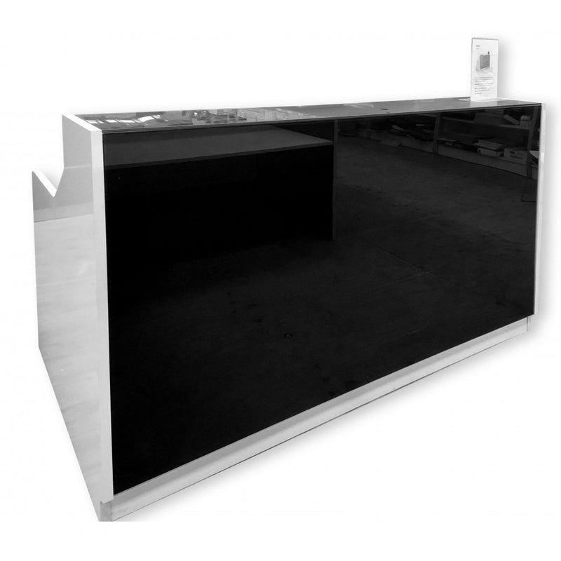 Roma Reception desk - Black glass - Best Reception Counters in australia