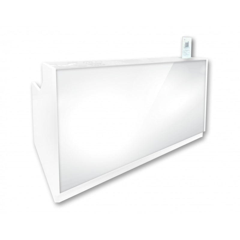 Roma Reception desk - White glass