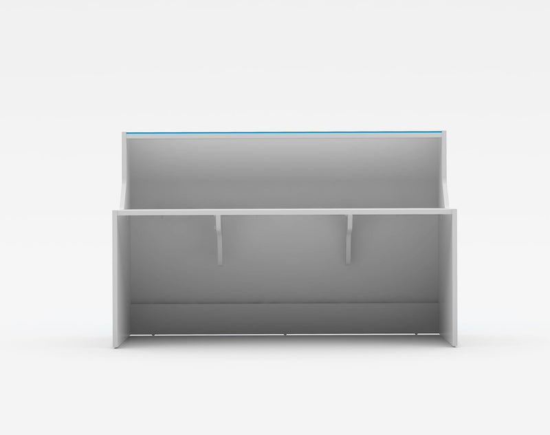 Reception desk Roma - White glass