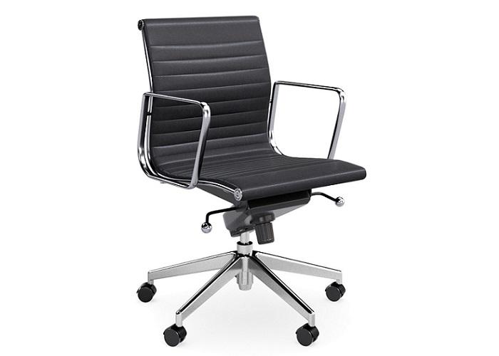 Turin Chair – black seat chrome frame