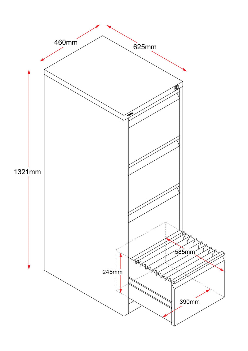 GO Vertical Filing Cabinet 4 draw